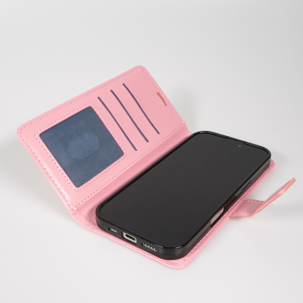 Hülle iPhone 17 Pro Max - Premium Flip Leder Tasche - Hellrosa