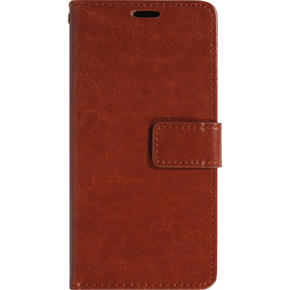 Hülle iPhone 17 Pro - Premium Flip Leder Tasche - Braun