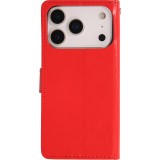 Hülle iPhone 17 Pro - Premium Flip Leder Tasche - Rot