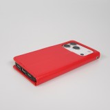 Hülle iPhone 17 Pro - Premium Flip Leder Tasche - Rot