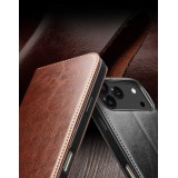 iPhone Air Case Hülle - Qialino Flip Classic Wallet Echtleder - Braun