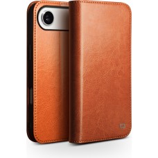 iPhone Air Case Hülle - Qialino Flip Classic Wallet Echtleder - Hellbraun