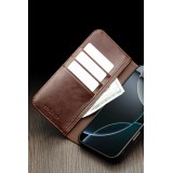 Fourre iPhone Air - Flip Qialino Classic Wallet cuir véritable - Noir