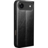 Fourre iPhone Air - Flip Qialino Classic Wallet cuir véritable - Noir