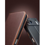 iPhone Air Case Hülle - Qialino Flip Matt Wallet Echtleder - Schwarz