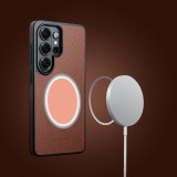 Samsung Galaxy S26 Ultra Case Hülle - Flip Qialino Echtleder matt mit magnetischem Verschluss - Mattgrün