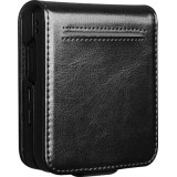 Fourre Samsung Galaxy Z Flip7 - Flip Qialino cuir véritable avec fermeture magnétique - Noir