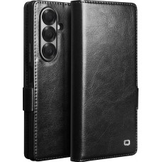 Samsung Galaxy Z Fold7 Case Hülle - Flip Qialino Echtleder mit magnetischem Verschluss - Schwarz