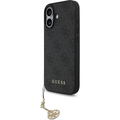 iPhone 17 Case Hülle - Guess 4G Charm Elegante Schutzhülle Raffiniertes Design Trendaccessoire - Grau