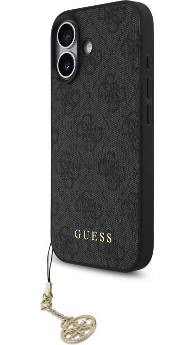 iPhone 17 Case Hülle - Guess 4G Charm Elegante Schutzhülle Raffiniertes Design Trendaccessoire - Grau