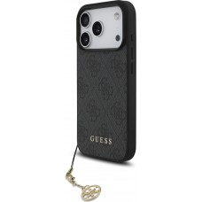 iPhone 17 Pro Case Hülle - Guess 4G Charm Elegante Schutz Raffiniertes Design Trendaccessoire - Grau