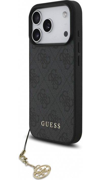 iPhone 17 Pro Case Hülle - Guess 4G Charm Elegante Schutz Raffiniertes Design Trendaccessoire - Grau