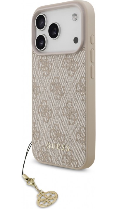 iPhone 17 Pro Case Hülle - Guess 4G Charm Elegante Schutz Raffiniertes Design Trendaccessoire - Rosa