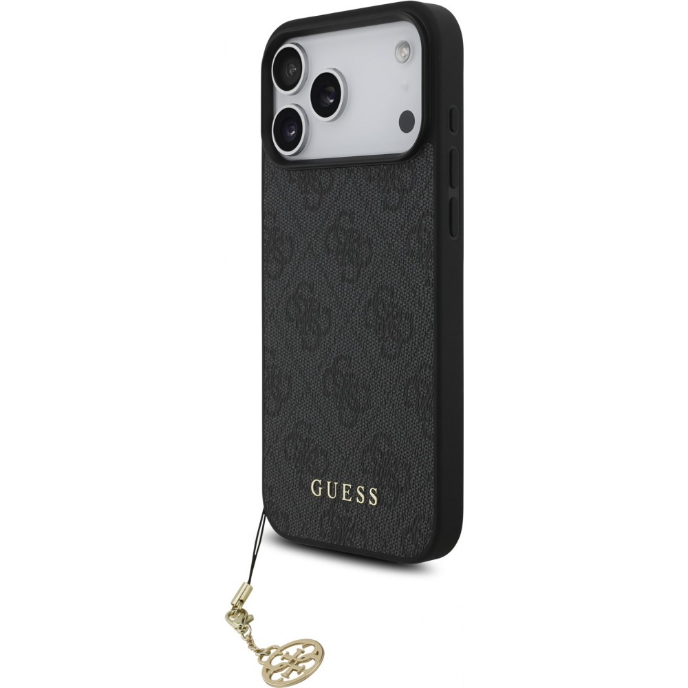 iPhone 17 Pro Max Case Hülle - Guess 4G Charm Elegante Schutz Raffiniertes Design Trendaccessoire - Grau