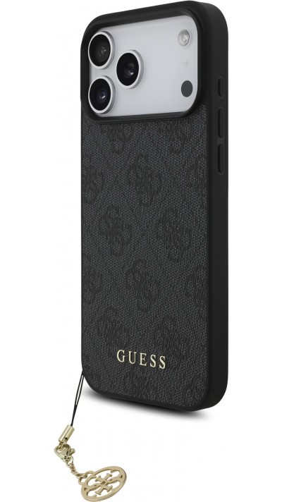 iPhone 17 Pro Max Case Hülle - Guess 4G Charm Elegante Schutz Raffiniertes Design Trendaccessoire - Grau