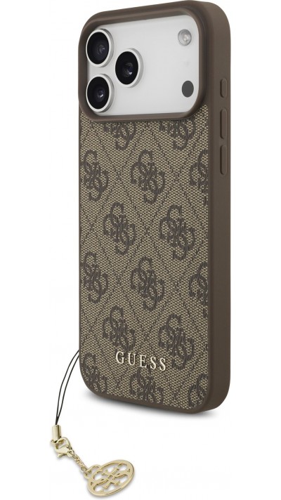 iPhone 17 Pro Max Case Hülle - Guess 4G Charm Elegante Schutz Raffiniertes Design Trendaccessoire - Braun