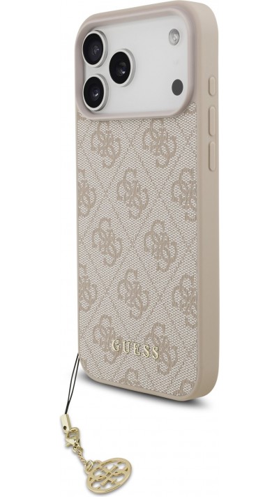 iPhone 17 Pro Max Case Hülle - Guess 4G Charm Elegante Schutz Raffiniertes Design Trendaccessoire - Rosa