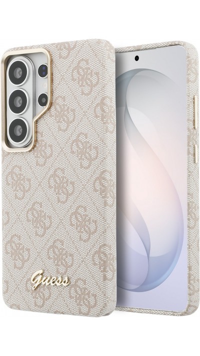 Galaxy S26 Ultra Case H&uuml;lle - Guess 4G Script MagSafe Magnetische elegante Schutz - Rosa