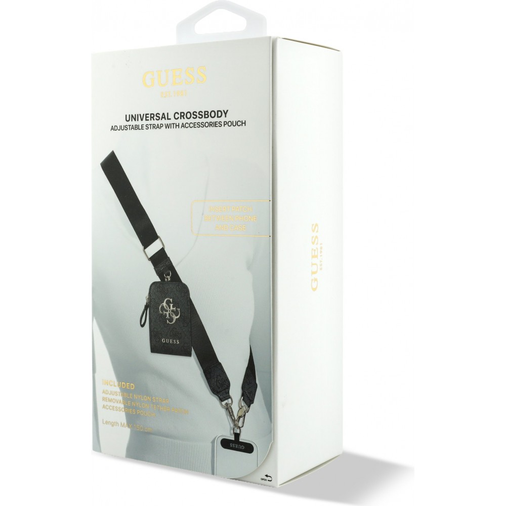 Guess 4G Logo Metall Lani&egrave;re Schultertasche mit Tasche - Schwarz