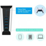 USB Hub 5-in-1 f&uuml;r PS5 USB 2.0 Multiport mit USB-C Schnellladung und Daten&uuml;bertragung f&uuml;r PlayStation 5 - Weiss