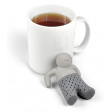 Silikon Tee-Infuser Teemännchen "Mr. Tea" für Beutel und losen Tee - Grau