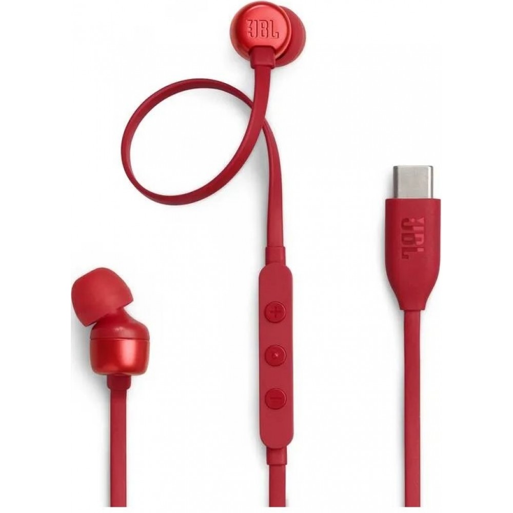 JBL Tune 310C USB-C Kopfhörer mit Pure Bass und Hi-Res Audio - Rot