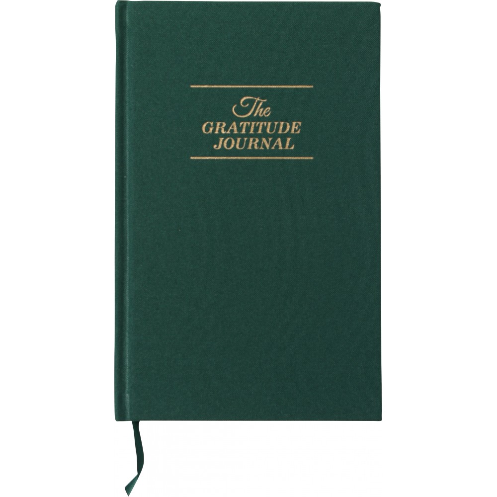 Elegantes Gratitude Journal Tag und Nacht - Stoffnotizbuch mit inspirierenden Zitaten - Grün