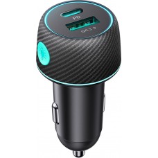 Joyroom JR-CCN01 60W Multicolor Autoladegerät 1A + 1C mit Schnelllade-Taste Multiport - Schwarz