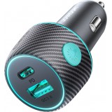 Joyroom JR-CCN01 60W Multicolor Autoladegerät 1A + 1C mit Schnelllade-Taste Multiport - Schwarz