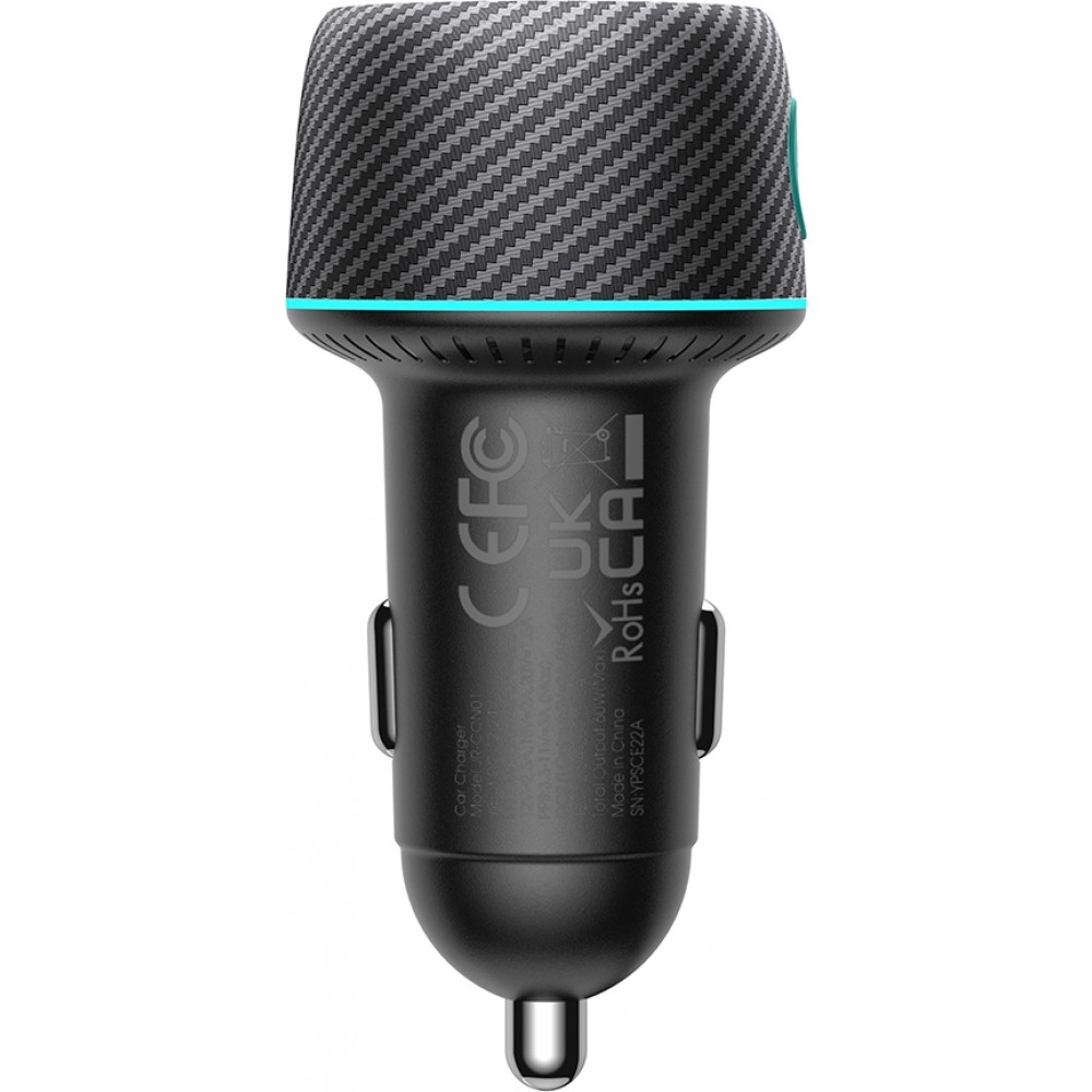 Joyroom JR-CCN01 60W Multicolor Autoladegerät 1A + 1C mit Schnelllade-Taste Multiport - Schwarz