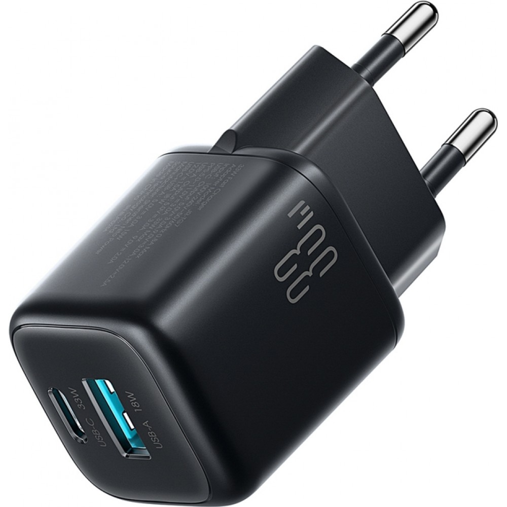 Joyroom JR-TG7 33W USB-A + USB-C Wandladeger&auml;t mit 30W Lightning Kabel 1m - Schwarz