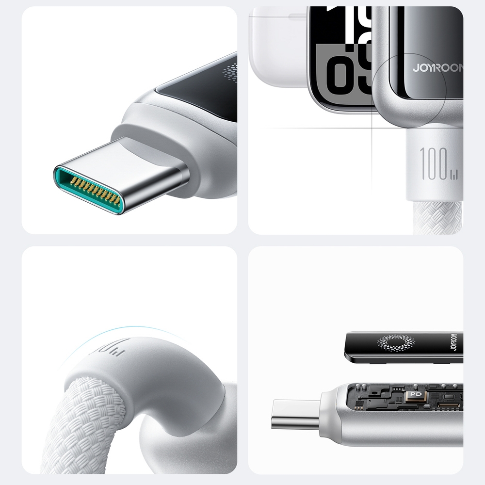 Joyroom S-A55 StarFlight Schnellladekabel USB-C zu USB-C 100 W (1.2 m) - Weiss