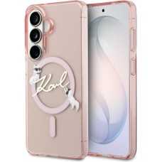 Coque Samsung Galaxy S26 - Karl Lagerfeld IML KC Script MagSafe protection &eacute;l&eacute;gante - Rose