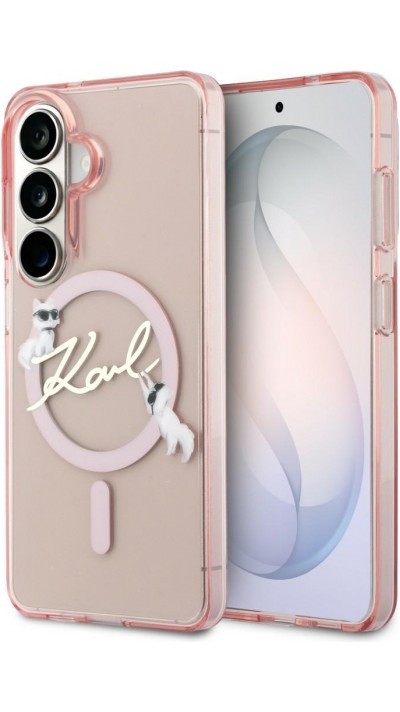 Galaxy S26 Case H&uuml;lle - Karl Lagerfeld IML KC Script MagSafe H&uuml;lle Elegant - Rosa