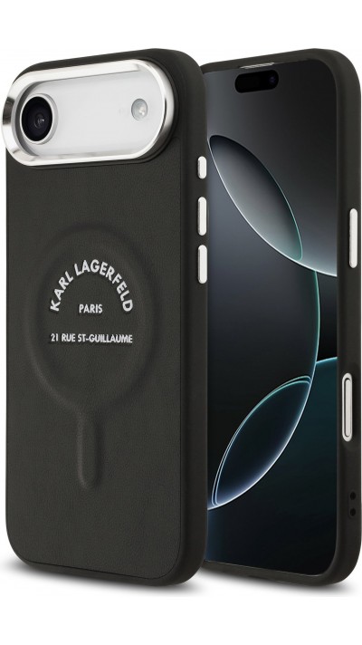 iPhone Air Case Hülle - Karl Lagerfeld PU RSG MagSafe Logo Elegant und Schutz - Schwarz