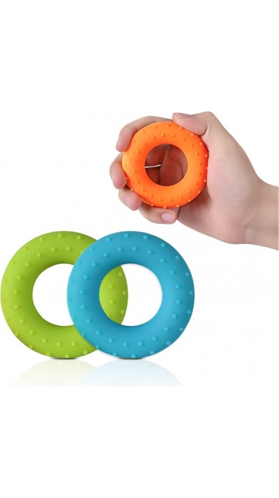 Handtrainer Set f&uuml;r Krafttraining mit Handgriff St&auml;rker Fingertrainer und Griffring f&uuml;r Fitness Rehabilitation und Griffkraft - Multicolore