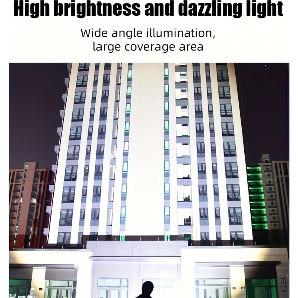 LED Taschenlampe wiederaufladbar USB-C 2000 Lumen Aluminium starker Strahl 800m verstellbarer Fokus - Schwarz