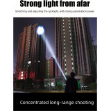 LED Taschenlampe wiederaufladbar USB-C 2000 Lumen Aluminium starker Strahl 800m verstellbarer Fokus - Schwarz