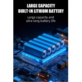 LED Taschenlampe wiederaufladbar USB-C 2000 Lumen Aluminium starker Strahl 800m verstellbarer Fokus - Schwarz