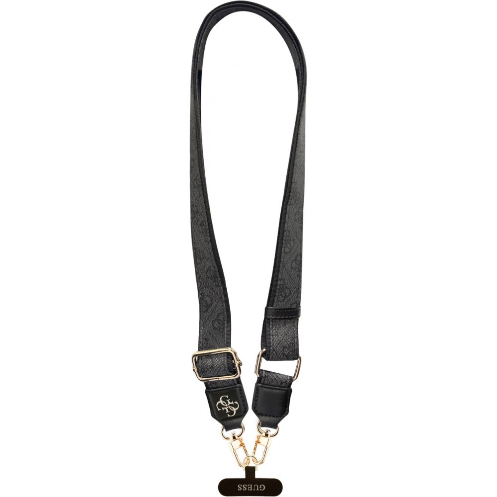Guess 4G Universelle Crossbody Strap mit Metall-Logo aus PU (150cm) - Schwarz