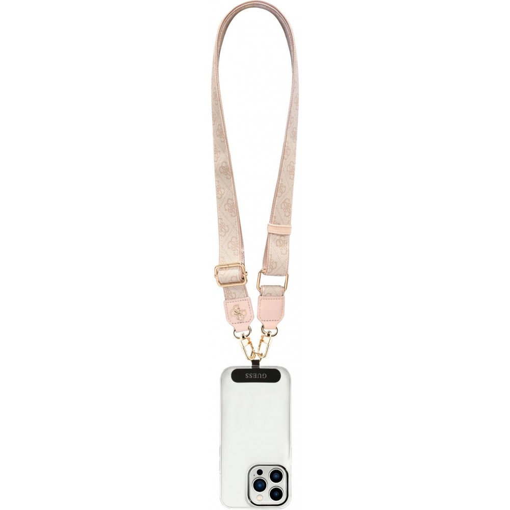 Guess 4G Universelle Crossbody Strap mit Metall-Logo aus PU (150cm) - Rosa