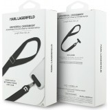 Universelle Karl Lagerfeld Schulterriemen mit stilvollem Choupette-Patch - Schwarz