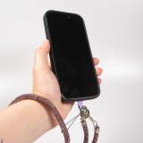 Universelle Glitzer Strass Smartphone-Hülle Lanière - Blau