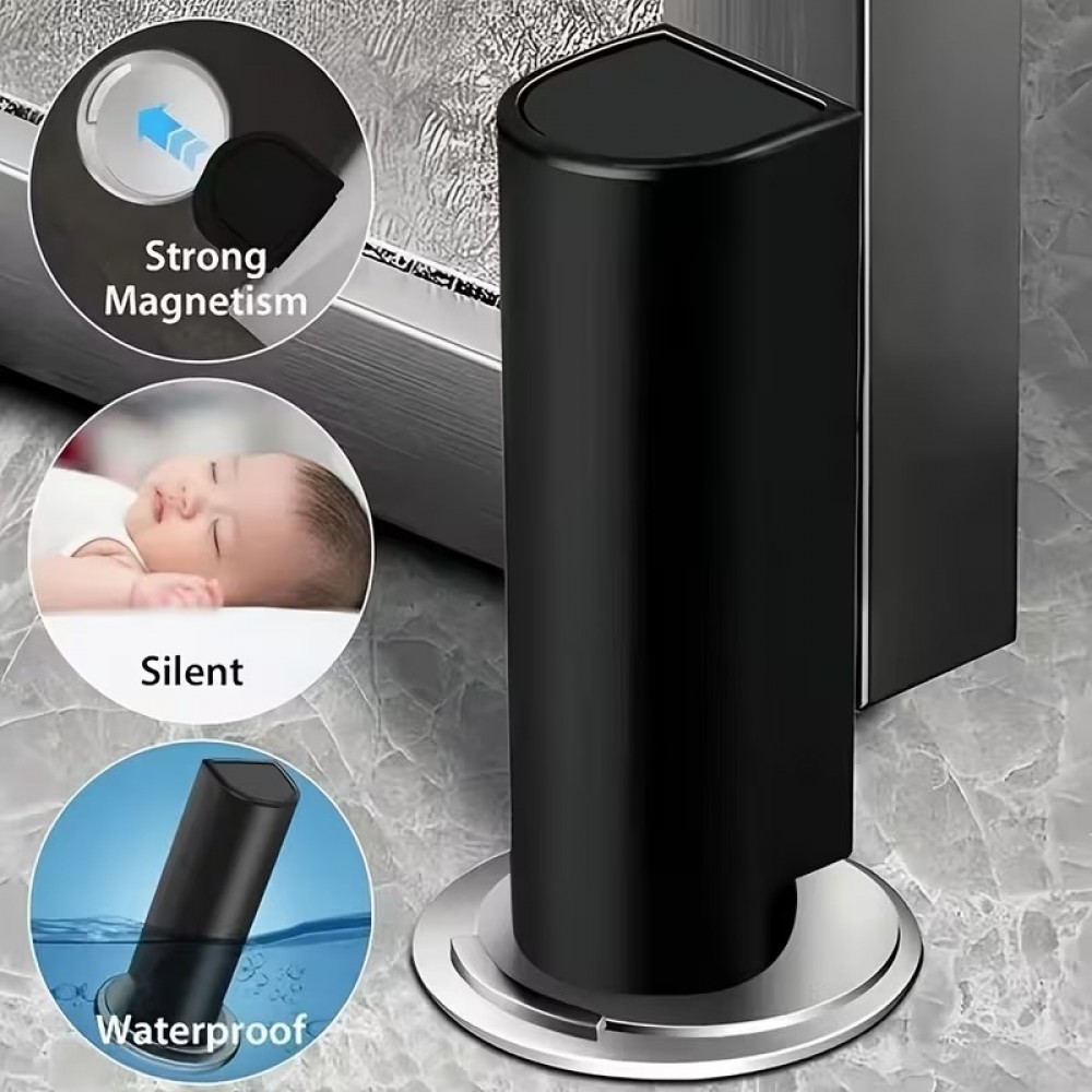 Lot de 2 but&eacute;es de porte magn&eacute;tiques sans per&ccedil;age fixation adh&eacute;sive antichoc protection s&eacute;curis&eacute;e - Blanc