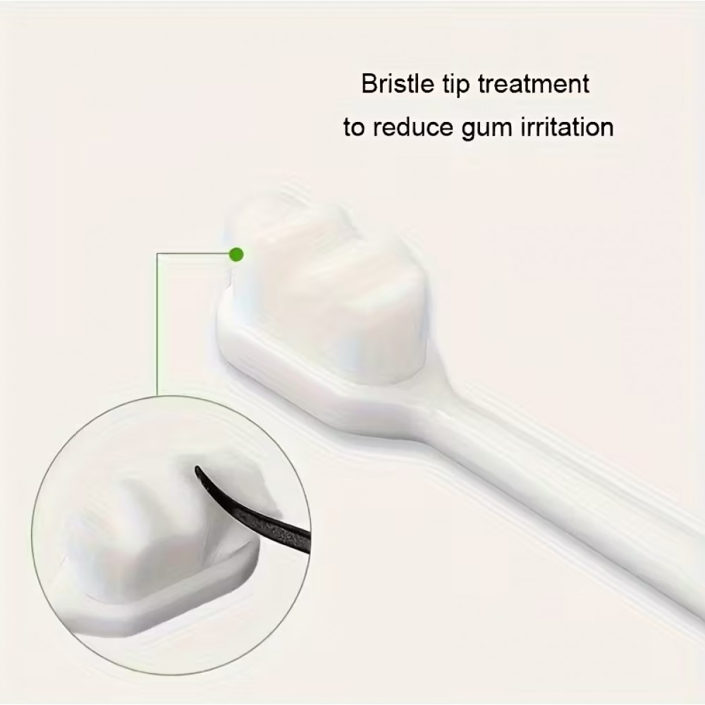Lot de 4 brosses &agrave; dents ultra douces poils extra-souples pour dents et gencives sensibles nettoyage quotidien adulte (blanc et noir) - Blanc