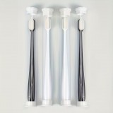Lot de 4 brosses &agrave; dents ultra douces poils extra-souples pour dents et gencives sensibles nettoyage quotidien adulte (blanc et noir) - Blanc
