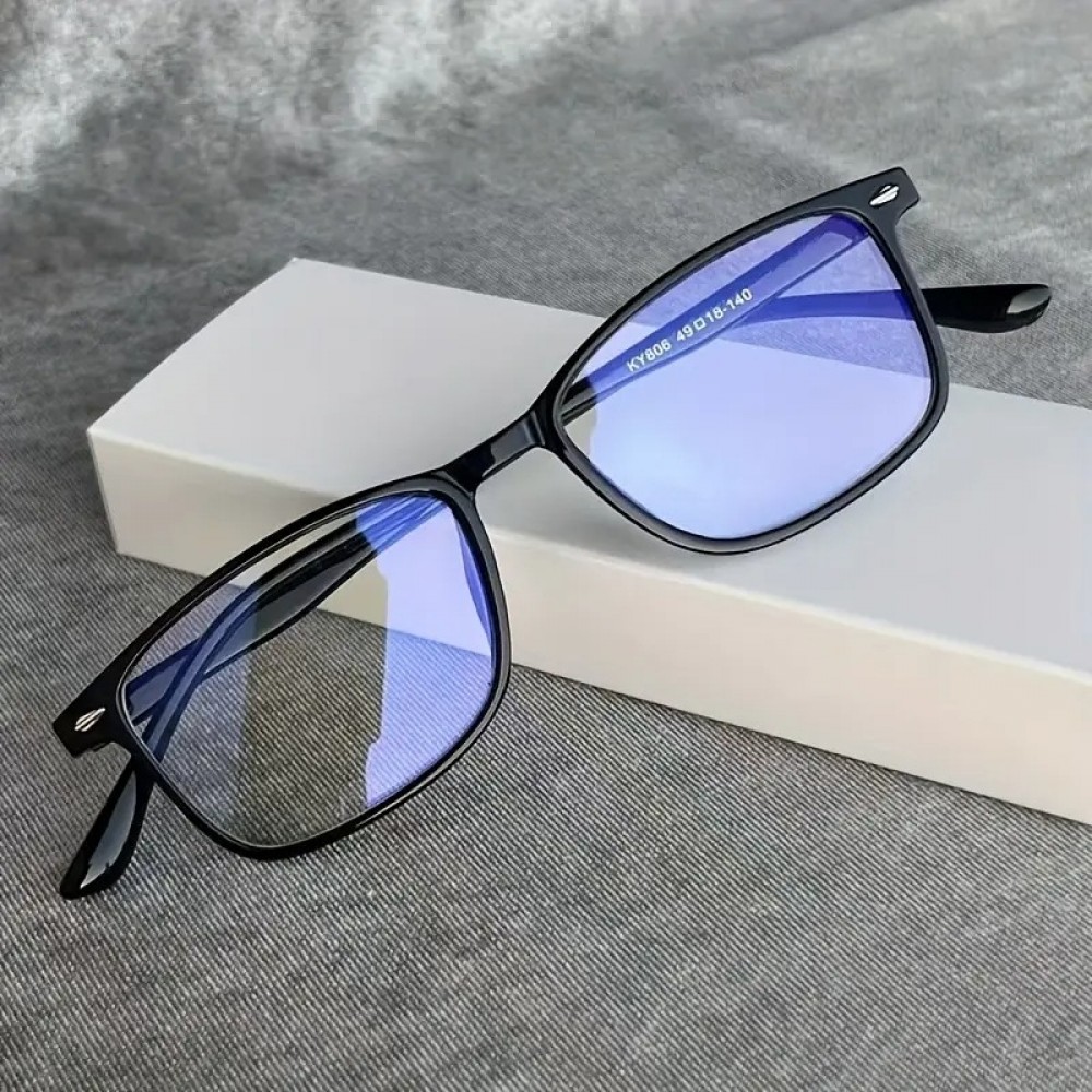 Lunettes anti-lumi&egrave;re bleue et la fatigue oculaire design Y2K unisexes verres transparents pour &eacute;crans confort visuel - Noir