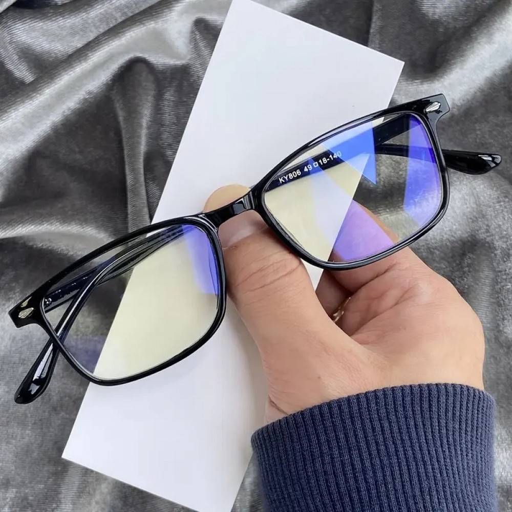 Lunettes anti-lumi&egrave;re bleue et la fatigue oculaire design Y2K unisexes verres transparents pour &eacute;crans confort visuel - Noir