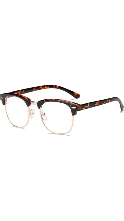 Lunettes élégantes unisexes en métal noir avec verres bleutés protection pour écrans design classique et moderne monture robuste et légère - Or