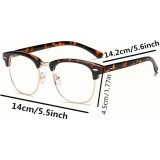 Elegante Unisex-Brille aus schwarzem Metall mit bläulichen Gläsern Bildschirmschutz klassischem und modernem Design robuster und leichter Fassung - Gold